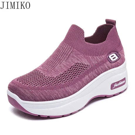 Women Orthopedic Walking Shoes Breathable Mesh Slip-On Sneakers Nursing Work Comfortable Casual Cushion Athletic Running Joggers - Lootquake