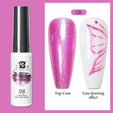5ML Gold Silver Metallic Liner Paint Gel Polish Chrome Mirror Metal Effect Super Bright French UV LED Semi Permanent Nail Gel