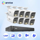 Kit de cámara ANNKE de 12 MP, luz dual inteligente, seguridad, 8 canales, NVR, 8 unidades, cámara POE, videovigilancia exterior, cámara de protección