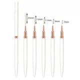 7/9/11/15/25MM Nail Liner Brush Set UV Gel Nail Brushes Kits 5pcs French Stripe Line Painting Drawing Flower Pen Manicure Tools