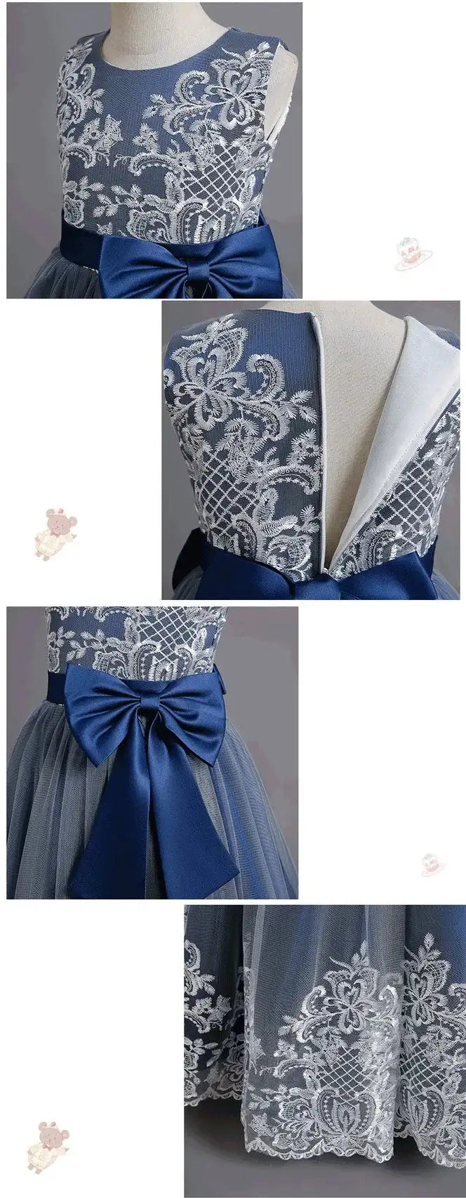 New Christmas Party Princess long dress children's dress children's gauze lace birthday party dinner ball big butterfly dress - Lootquake