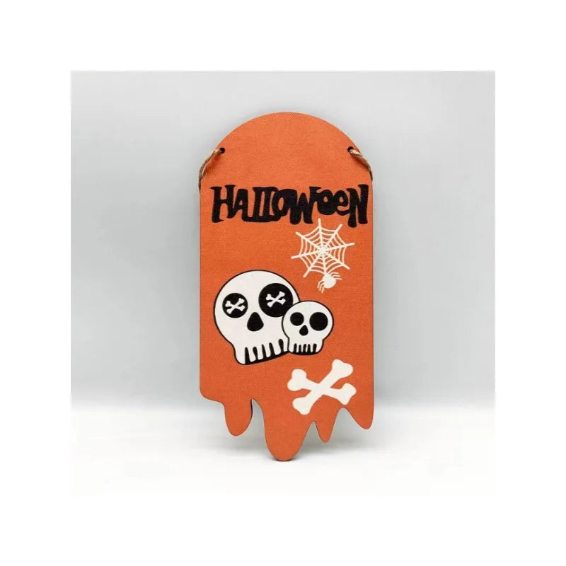 New Halloween Wooden Hanging Sign - Holiday Door Decor, Wooden Plaque Crafts, Festival Wall Hanging for Home Party Decoration