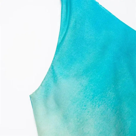 Gradient Long Dress Women Elegant One Shoulder Sleeveless Party Dress Female 2024 Summer Backless Tie-dye Lady Mermaid Robe - Lootquake