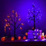 45CM Halloween LED Decoration Tree with DIY Black Branches And Pumpkin Light Tabletop Home Decor for Indoor Festive Atmosphere