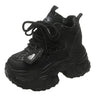 10.5CM Women Casual Platform Sneakers High Heels New Autumn Sports Leather Shoes Bling Trainers Chunky Sneaker Zapatos Mujer - Lootquake