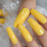 Milk White Long Ballerina Nails Glossry Shiny Pure Color Extra Long Acrylic Nail Tips gel Polish Cover 24