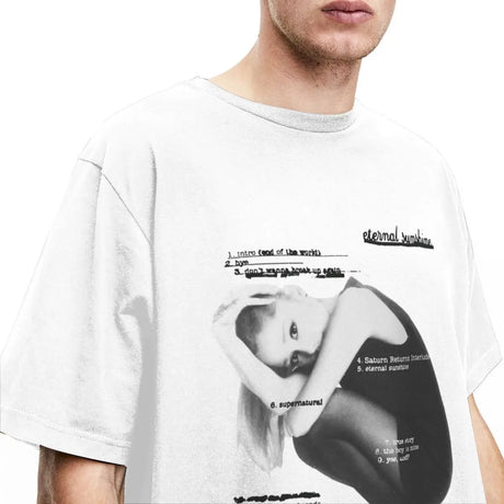 Mens T Shirt Ariana Grandes Eternal Sunshine Tracklist Album T-Shirts 2024 Music Tour Tee Shirt Casual Cotton Clothing Plus Size - Lootquake