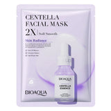 20 mascarillas faciales BIOAQUA Centella con colágeno, hidratantes y refrescantes, con ácido hialurónico, para el cuidado de la piel.