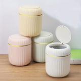 Elegante mini bote de basura de gran capacidad con tapa, elegante bote de basura de escritorio blanco y dorado adecuado para el hogar, la oficina y el dormitorio.