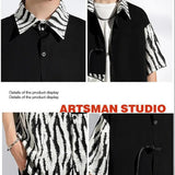 M-5XL Plus Size Mens Short Sleeve Shirt Chinese Traditional Tai Chi Kung Fu Mandarin Collar Frog-Button Clothes Summer Tops Man - Lootquake