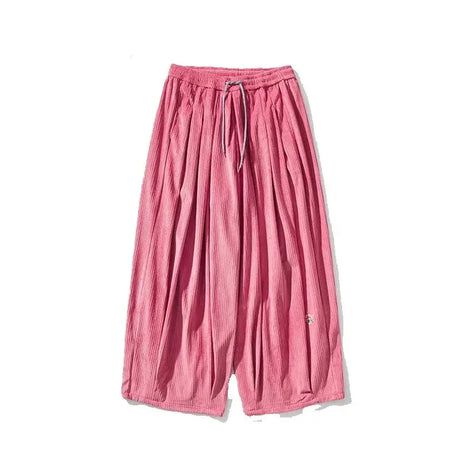 Autumn Winter Corduroy Wide Leg Pants Men Solid Color Loose Casual Pants Mens Couple Streetwear Hip Hop Trousers Plus Size 5XL - Lootquake