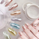 Moonlight Mirror Nail Powder Aurora Silver Glitter Metallic Effect UV Gel Polish for Manicure DIY Nail  Art Design Decoration