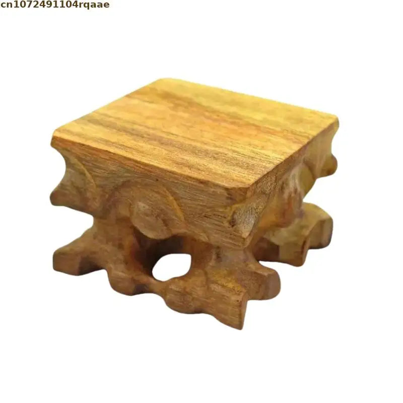 Expositor de estatuas de figuritas sencillas, bases de madera maciza en miniatura, juegos de café y té, pedestal, jarrón, maceta, mesa de clasificación de bonsáis