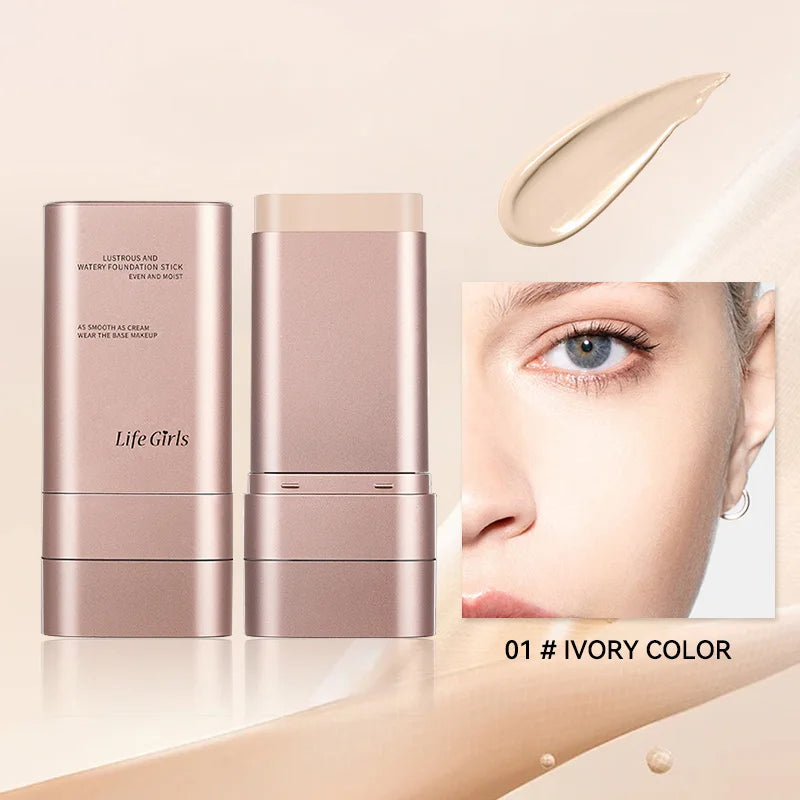 Base de maquillaje hidratante transparente y humectante con perspectiva natural, hidratante, brillante, fina y ligera. Base de maquillaje de doble cabezal rotada, más cómoda, función impermeable, fácil de maquillar, fácil de usar.