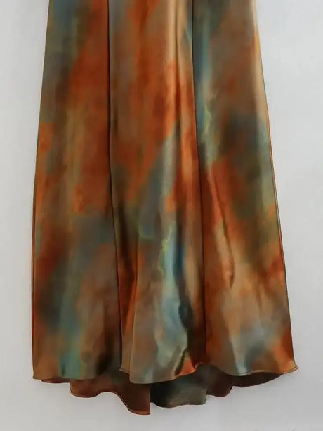 2023 New Women's Elegant Sexy Long Dress V-neck Open-back Rainbow Printing Tank Dress Sleeveless Summer Fashion - Lootquake