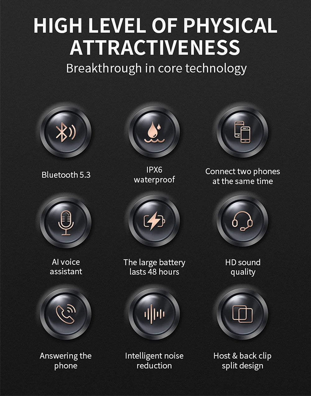 Auriculares inalámbricos Bluetooth 5.3 para casco, manos libres, para motocicleta, impermeables, reproductor de música MP3 y altavoz