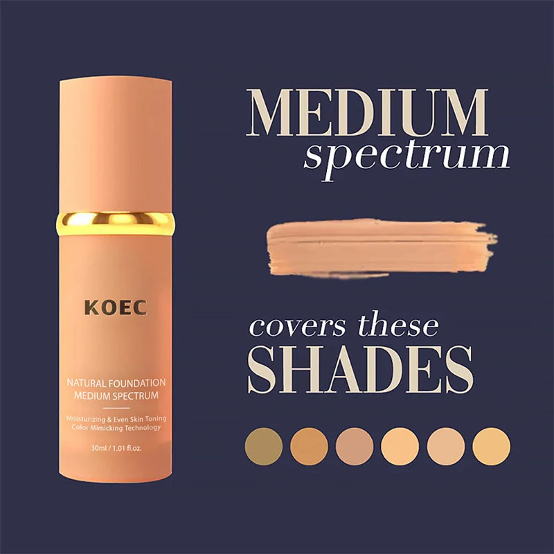 Fond de teint bionique 4 en 1, anti-cernes liquide, hydratant, couvrance totale, longue tenue, waterproof, spectre SPF50+, imite les couleurs