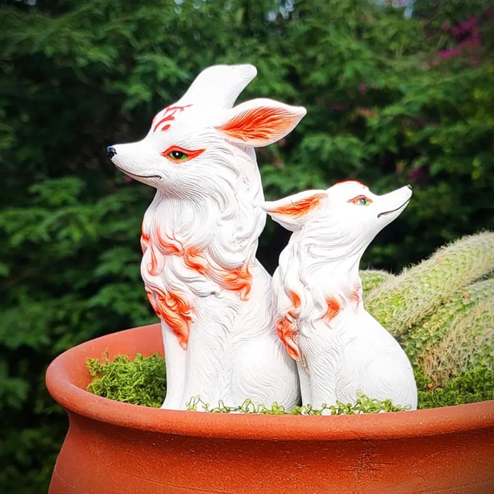 Artesanías de resina, estatua pequeña, exquisita simulación de jardín, miniaturas, figurita artística, linda escultura de animal para oficina