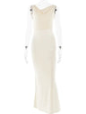 Sibybo Fashion Elegance Robe longue sans manches dos nu Basics Couleur unie Robe moulante 2024 Tempérament Femmes Club Robes de soirée