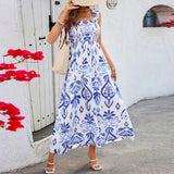 Vestido de verano para mujer, informal, sin mangas, corte A, largo, bohemio, informal, sin mangas, 2024