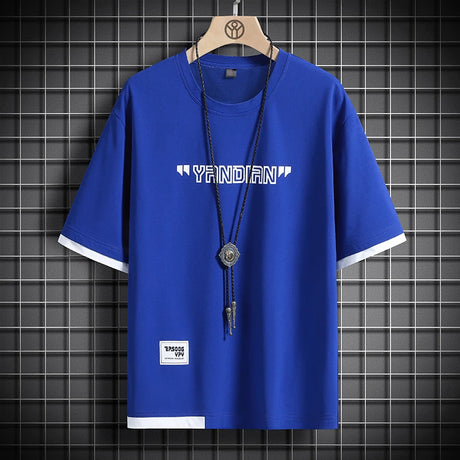 Hip Hop Loose Mens Streetwear T-shirts Casual Classic 2023 Summer Short Sleeves Black White Tshirt Tees Plus Oversize 5XL 6XL - Lootquake