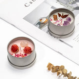 Black Tin Can Scented Aromatic Candles Wooden Wick Candle Jars with Lid Classic Home Decorative Candles Dried Flower