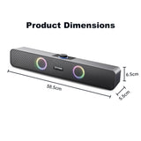 Bluetooth Speaker HD Sound Portable Playback AUX TF Card and USB LED Light Speaker Bluetooth 5.3 Wireless Loud Speaker amplified