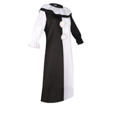 Clown Cosplay Costume Adult Dress Black White Dress With Collar Halloween Outfit