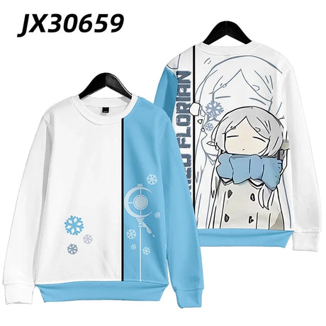 Anime Frieren: Beyond Journey's End Frieren Cosplay Costumes Unisex 3D Hoodie Sweatshirt Streetwear Hip Hop Zipper Hooded Jacket - Lootquake