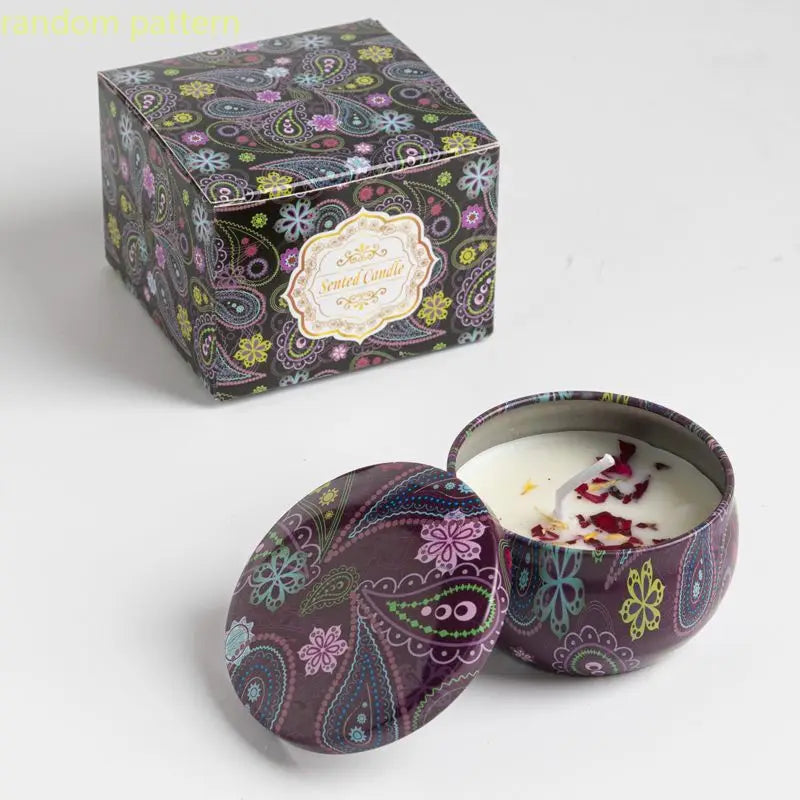 Velas aromáticas de osmanthus y gardenia con pétalos. Pequeñas velas aromáticas románticas para cumpleaños de niñas. Aromaterapia para el hogar.