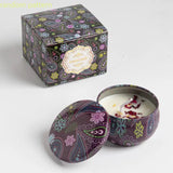 Velas aromáticas de osmanthus y gardenia con pétalos. Pequeñas velas aromáticas románticas para cumpleaños de niñas. Aromaterapia para el hogar.