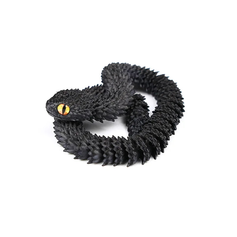 Snake Sculpture Articulated Snake Decor Articulated Animals Figurine with Movable Joints 3D Printed Model Home Desktop Ornament