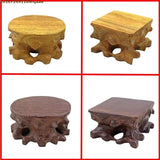 Expositor de estatuas de figuritas sencillas, bases de madera maciza en miniatura, juegos de café y té, pedestal, jarrón, maceta, mesa de clasificación de bonsáis