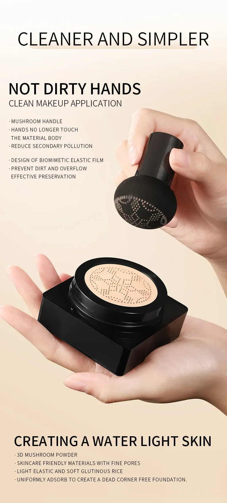 Base de maquillaje Magic Foundation Mushroom Head Air Cushion CC Cream, resistente al agua, iluminadora, base de maquillaje para mujer, maquillaje facial, cosmética coreana.