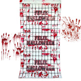 Halloween Decor Party Supplies Rain Squares Curtain Halloween Hanging Decorations Frightening Background Curtains Wall Props