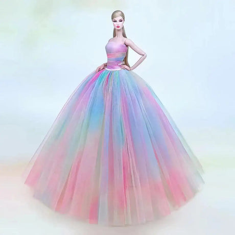fashion for barbie elegant lady wedding dress for barbie doll clothes princesa for bjd 1/6 dress long dress accessories - Lootquake
