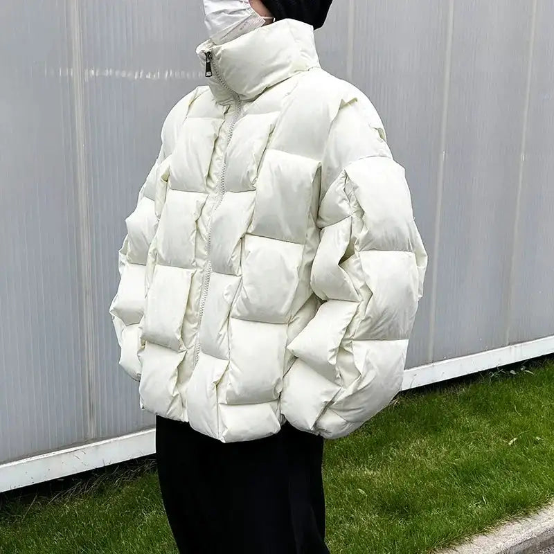 2023 Korean Fashion Thick Winter Jacket Men Parkas Jacket Men Outwear Coats Solid Stand Collar Windbreaker Cotton Padded Jacket - Lootquake