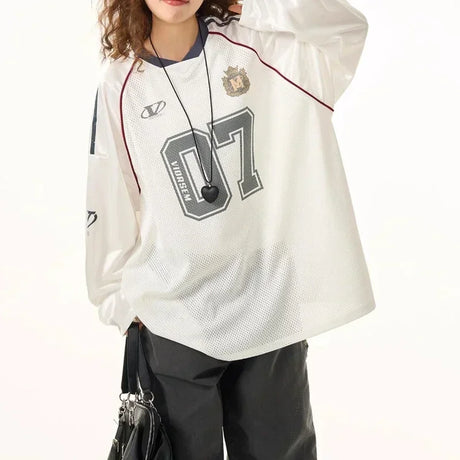 New Y2k Long Sleeve T Shirt Men and Women Harajuku Retro Letter Print Knitted Loose Sweatshirt Hip Hop Punk Long Sleeve Clothes - Lootquake