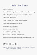 Naturehike Newest Sleeping Bag Ultralight Waterproof Cotton Sleeping Bag Nature Hike Summer Hiking Camping Tent Sleeping Bag - Lootquake