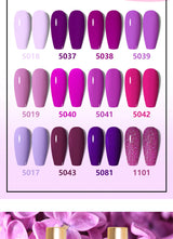 Rainbow Ghini UV LED Glitter Purple Gel Nail Polish 15ml Manicure Art Accessories Nail Glue Supplies for Professionals Varnishes