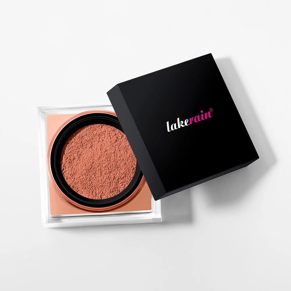 Polvos sueltos de maquillaje rosa, transparentes, naturales, para acabado facial, profesionales, con control de grasa, resistentes al agua, mates, fijadores.