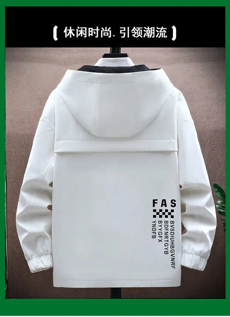 Autumn trend Hoodie Jackets Men Windbreaker Jacket Hip Hop Solid Color Outdoor Sports Hooded Coats Men Clothing - Lootquake