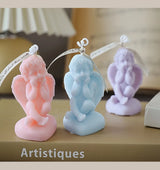 Vela perfumada con forma de ángel para decoración de habitación, estilo nórdico, que alivia la fatiga y crea un ambiente festivo para bodas y cumpleaños.