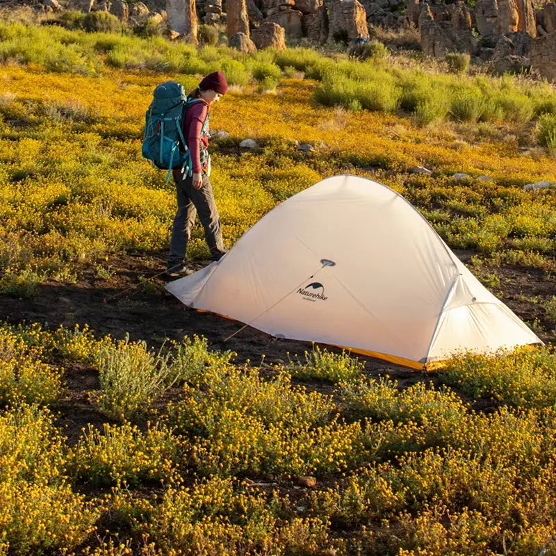 Naturehike Camping Tent Ultralight Portable Cloud Up 2Person 10D Upgraded Folding Backpack Waterproof Tent Travel Beach Tents - Lootquake