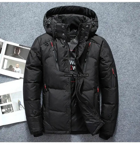 -20 Degree Winter Down Coat Men White Duck Down Parkas Jacket Mens Thick Warm Snow Parka Jacket Overcoat Windbreaker Warm Parkas - Lootquake
