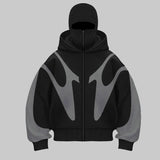 New Splicing Hip Hop Devil Pattern Hoodie Harajuku Double Hoodie Warm and Windproof Goth y2k Sweatshirt Design Hoodies Women - Lootquake
