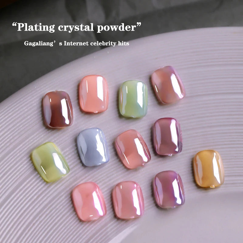 Aurora Pearl White Nails Glitter Dust Chrome Moonlight White Rubbing On Powder Shell Mirror Pigment Nail Art Supplies Decoration