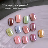 Aurora Pearl White Nails Glitter Dust Chrome Moonlight White Rubbing On Powder Shell Mirror Pigment Nail Art Supplies Decoration