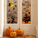 Halloween Pumpkin Window Sticker Haunted House Bat Ghost Glass Wall Sticker Room decor Trick or Treat Halloween Party supplies