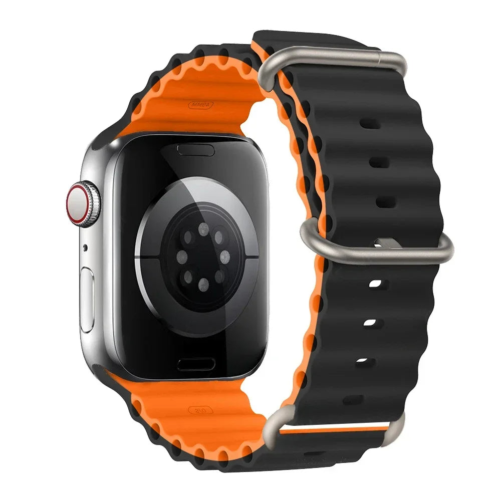 Correa de silicona para reloj de 44 mm, 40 mm, 49 mm, 45 mm, 41 mm y 38 mm, accesorio para iWatch Ultra 2 series 7, 6, 5, SE, 8 y 9